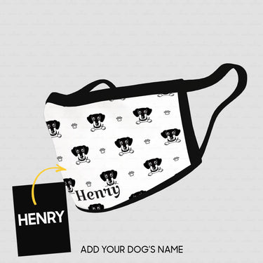 Personalized Dog Gift Idea - Dogs With Paw Patterns For Dog Lovers - Cloth Mask